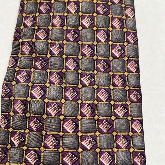 Villa Bugatti Italian Silk Tie EUC in gray and purple - Picture 3 of 7